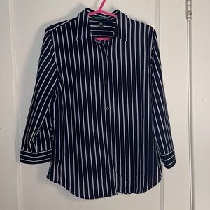 Ralph Lauren Navy and White Striped Top